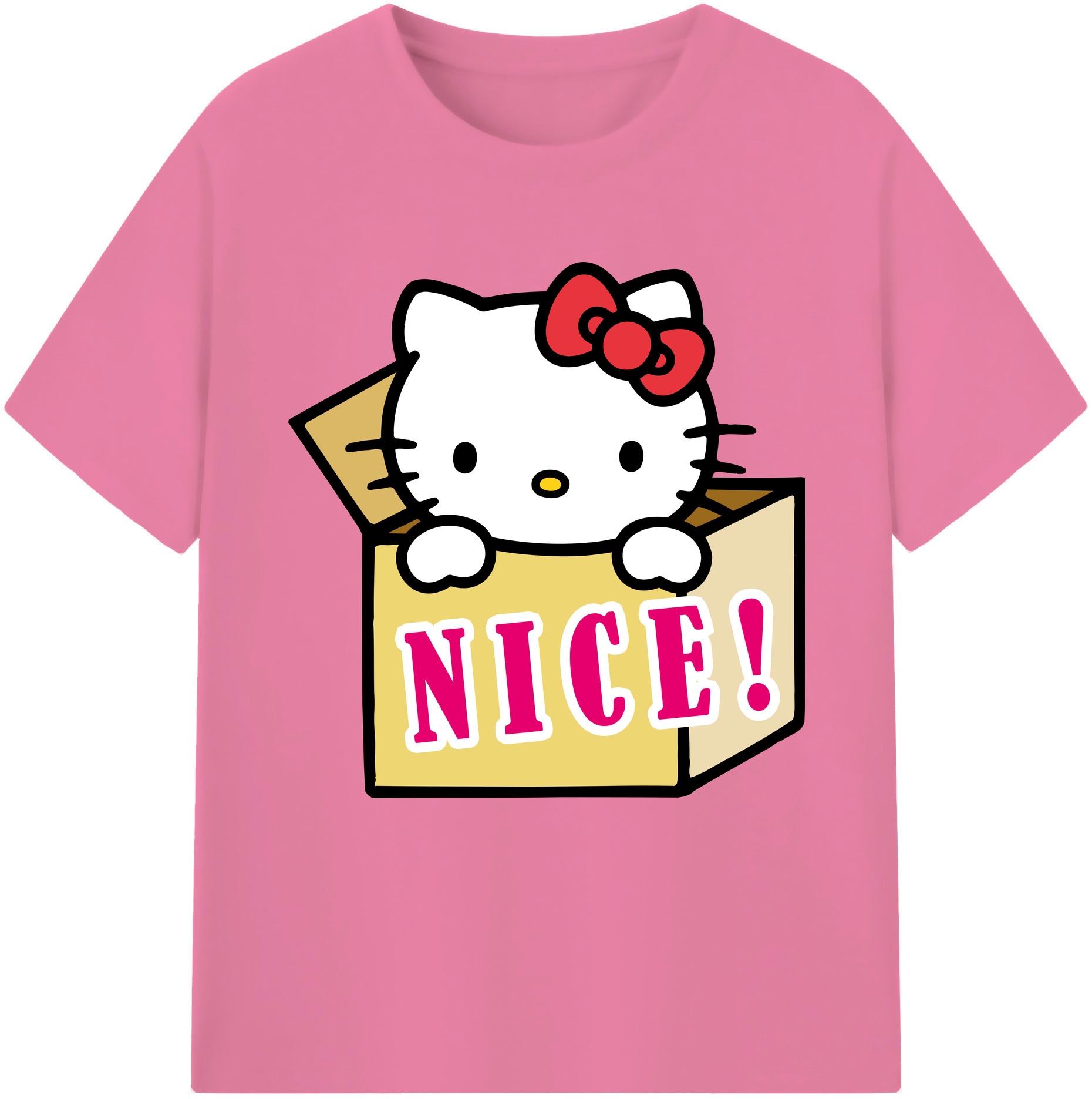 （画像用） Hello Kitty ハローキティ 綿100％半袖Tシャツ（フロントプリント）